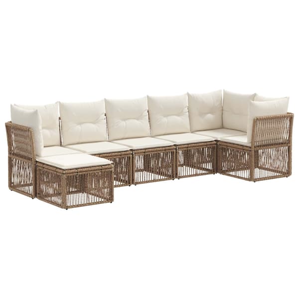 Trädgårdsoffset 7 pcs Beige konstrotting
