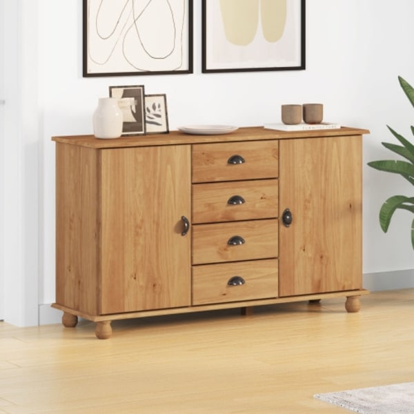 Sideboard "ASKIM" 133,5x40x79 cm Massivt tallträ
