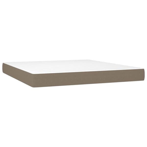 Ramsäng med madrass taupe 160x200 cm tyg