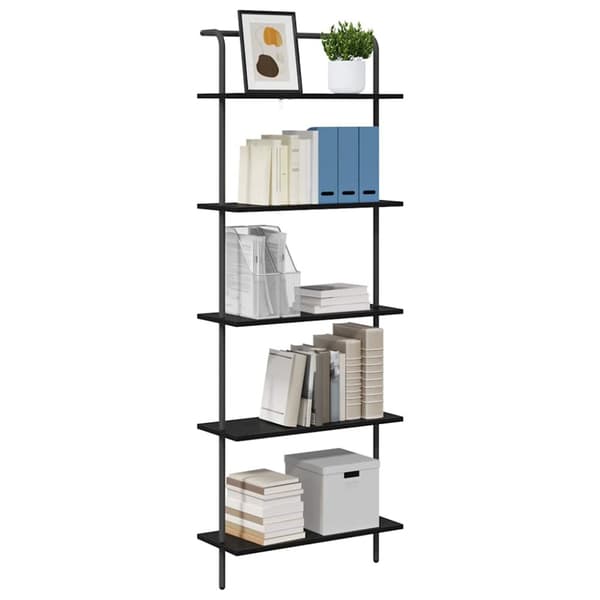 Hyllsystem Svart Ek 60 x 24 x 168 cm Konstruerat trä