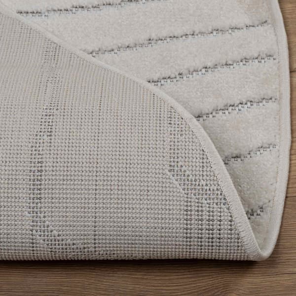 Områdesmattor Rund PALMERAS Kräm Ø 160 CM Polyester