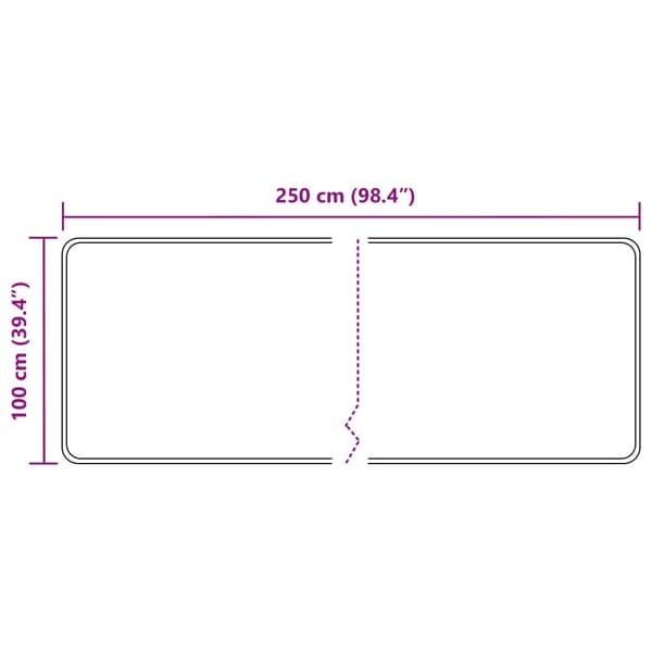Mattlöpare MARSA Grå 250 x 100 cm Polyester och PVC