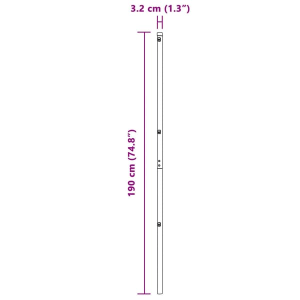 Stängselstolpe 52 pcs Grå 3,2 x 3,2 x 190 cm