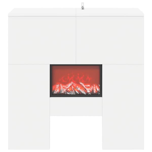 Elektrisk eldstad Vit 75 x 24,5 x 75 cm Konstruerat trä