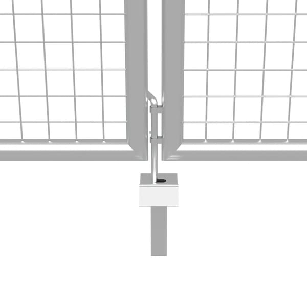 Trädgårdsgrind galvaniserat stål 400x100 cm silver