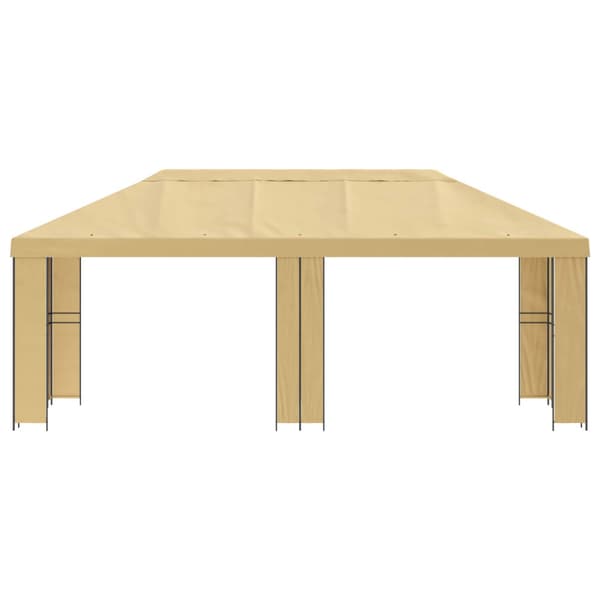 Trädgårdsgazebo 6 x 3 m Gräddvit Polyester och Stål 190