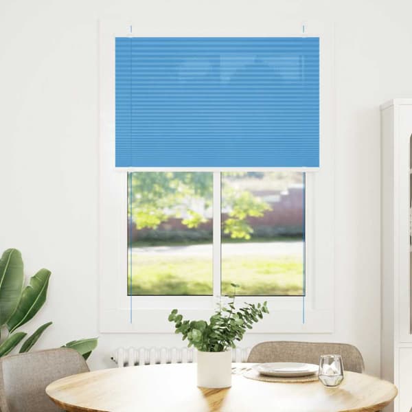 Plisserad persienn blå 85x100 cm tyg bredd 84,4 cm polyester
