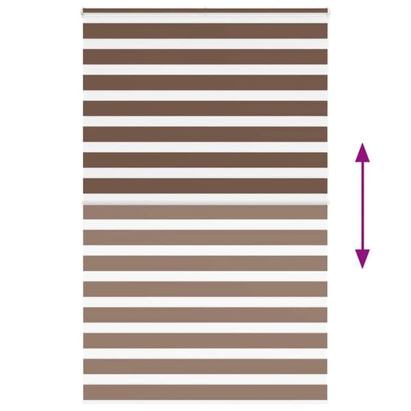 Rullgardin zebra brun 145x200 cm tyg bredd 140,9 cm polyester