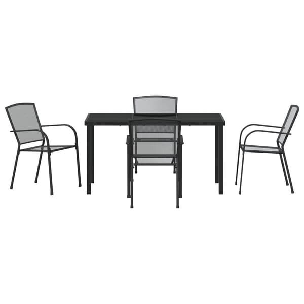 Trädgårdsmöbelset 5 pcs Antracit Pulverlackerat stål