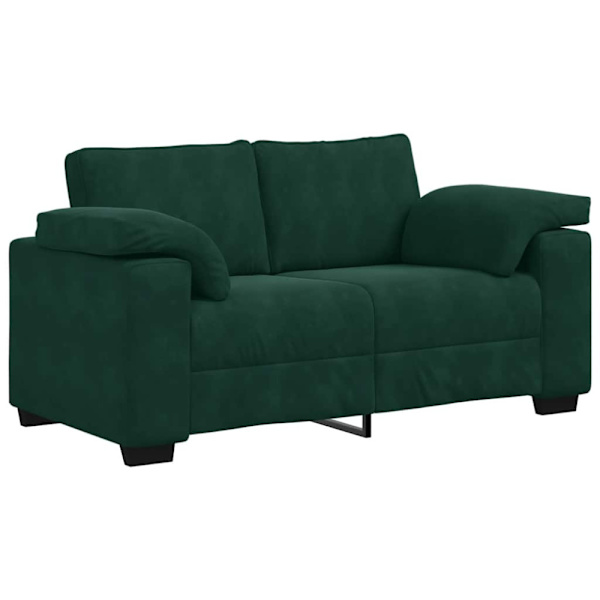 Tvåsitssoffa mörkgrön 160x77x82 cm sammet