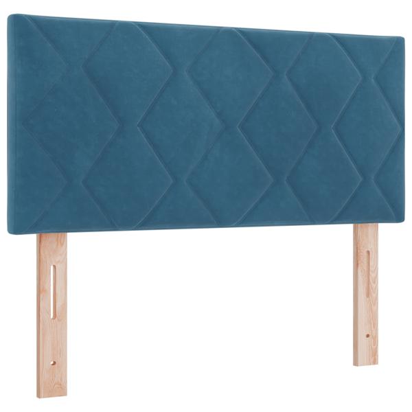 LED Box Säng med huvudgavel Mörkblå 100 x 200 cm Sammet