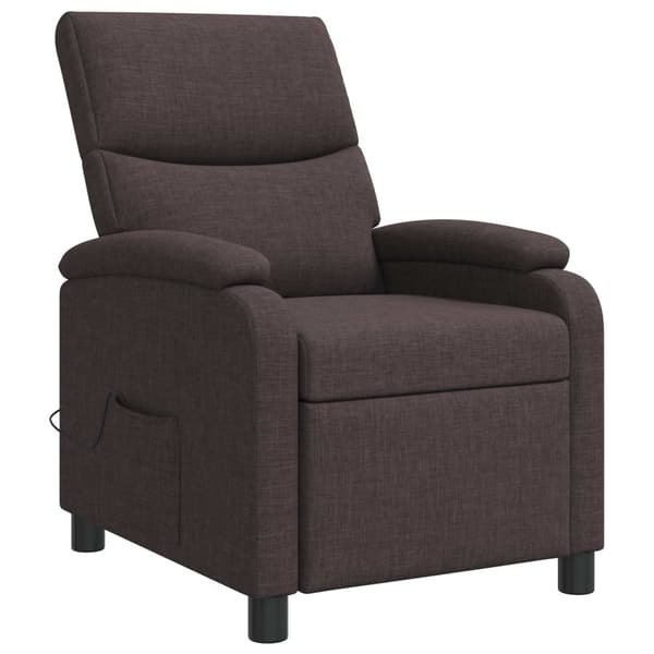 Massagefåtölj Mörkbrun Tyg