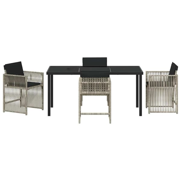 Trädgårdsmöbelset 5 pcs Ljusgrå konstrotting