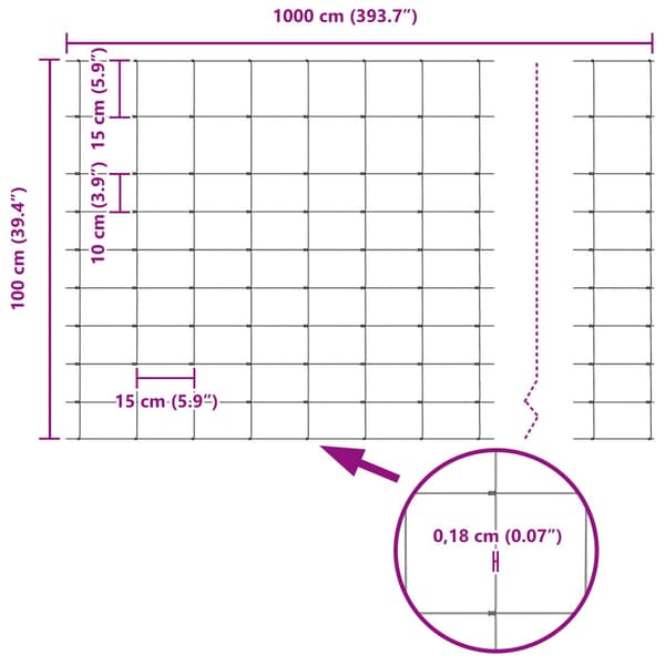 Stängsel för åker / äng Silver 50 x 1 m Galvaniserat stål