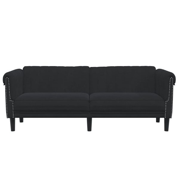 Soffa 3-sits svart sammet