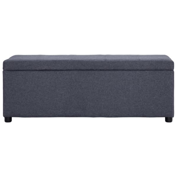 Bänk med förvaringsutrymme 116 cm mörkgrå polyester