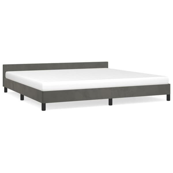 Sängram utan madrass mörkgrå 200x200 cm sammet
