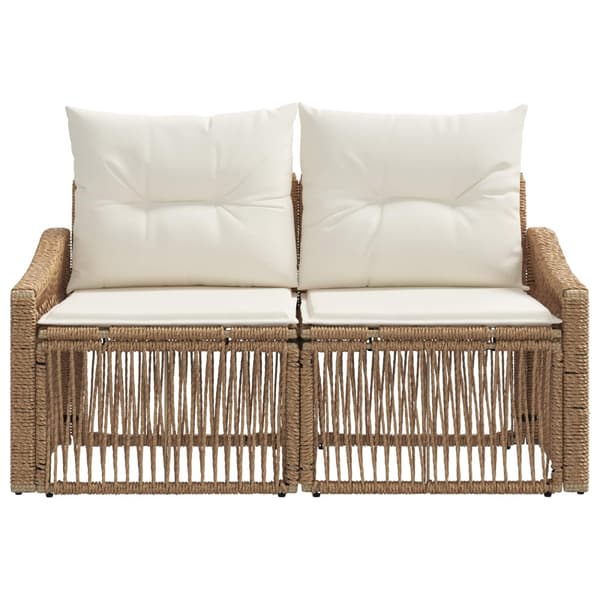 Trädgårdsoffa 2-Antal sittplatser Beige konstrotting