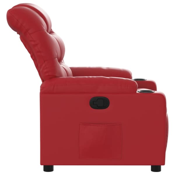 Reclinerfåtölj röd konstläder