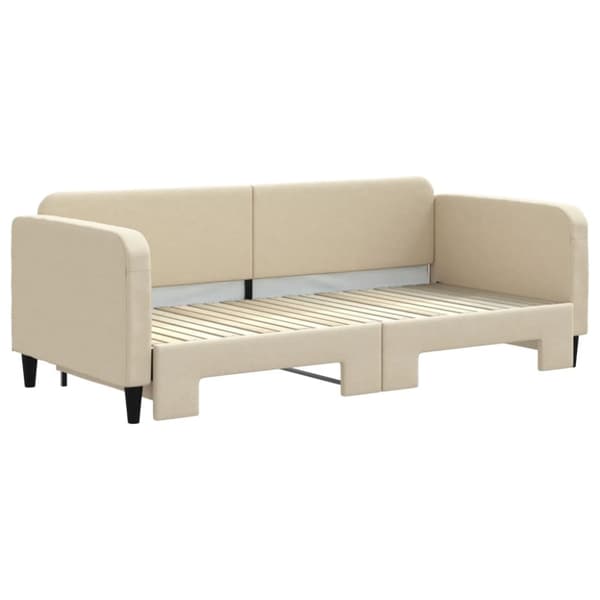 Dagbädd utdragbar gräddvit 90x200 cm tyg