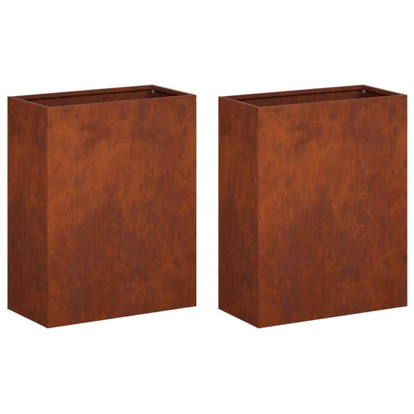 Trädgårdsplanterare 2 st Rostig 40 x 20 x 50 cm