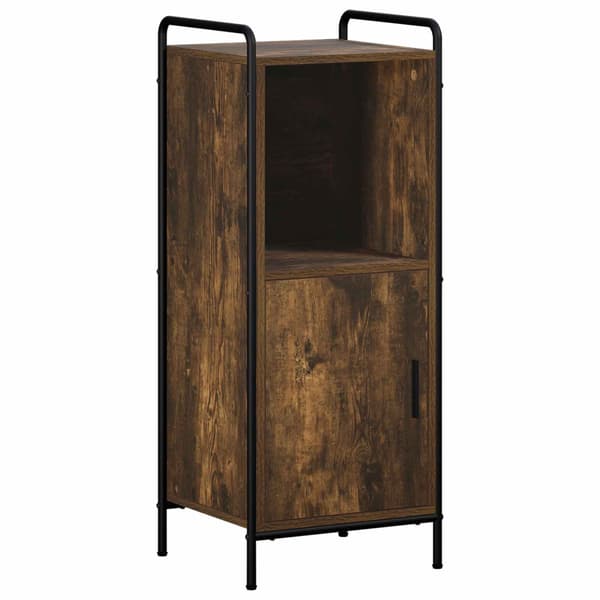 Badrumsskåpsset 4 st Rökt ek 40 x 36 x 181 cm Konstruerat trä