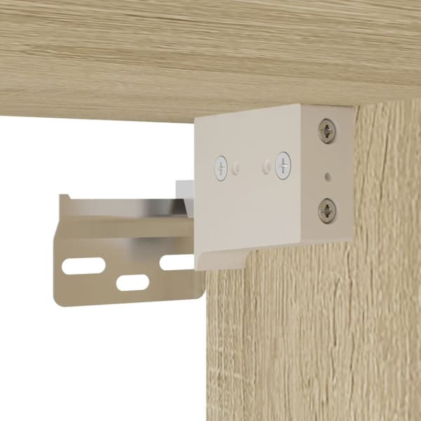 Väggmonterade sängbord med LED-lampor 2 st sonoma-ek