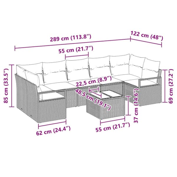 Soffset 8 pcs Brun och Röd konstrotting