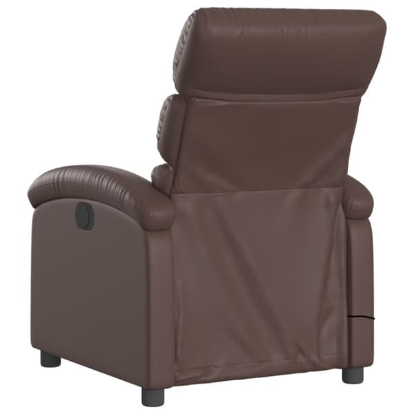 Massagefåtölj brun konstläder