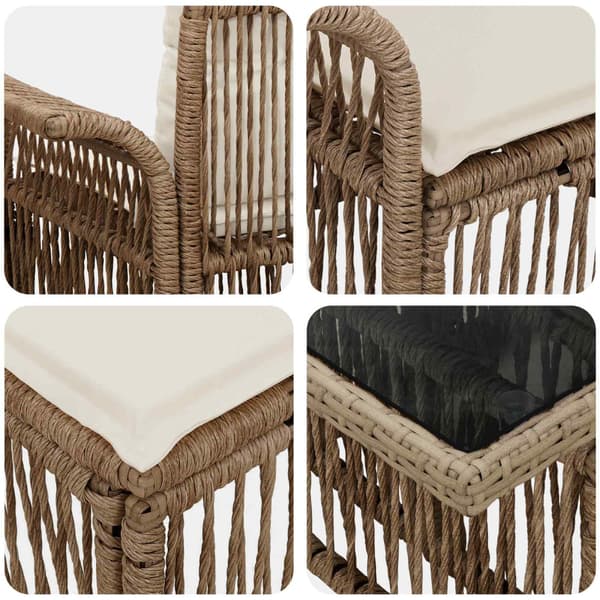 Trädgårdsoffset 8 st Beige och krämvit konstrotting