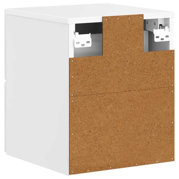 Väggmonterat Sängbord 2 pcs Vit högglans 34,5 x 33 x 40 cm