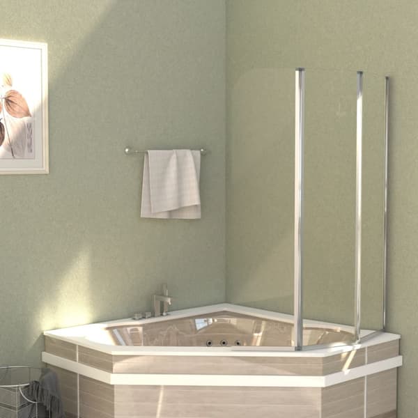 Badkarsvägg 2 st 104x130 cm härdat glas transparent