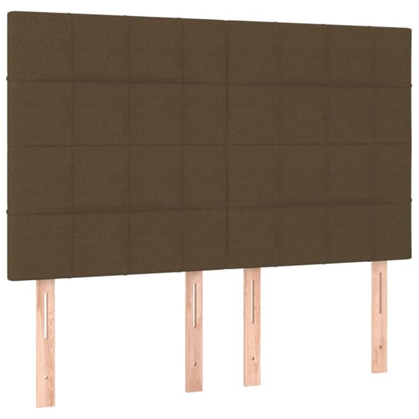 Ramsäng med madrass mörkbrun 140x190 cm tyg