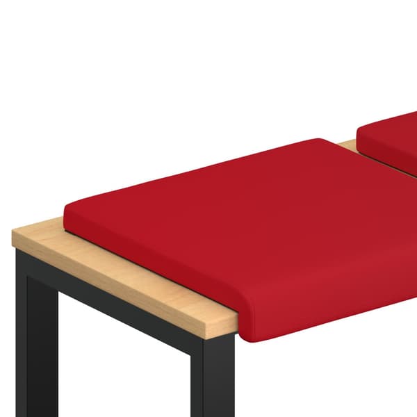 Bänk kudde 4 st Konstläder Röd Djup 35 cm