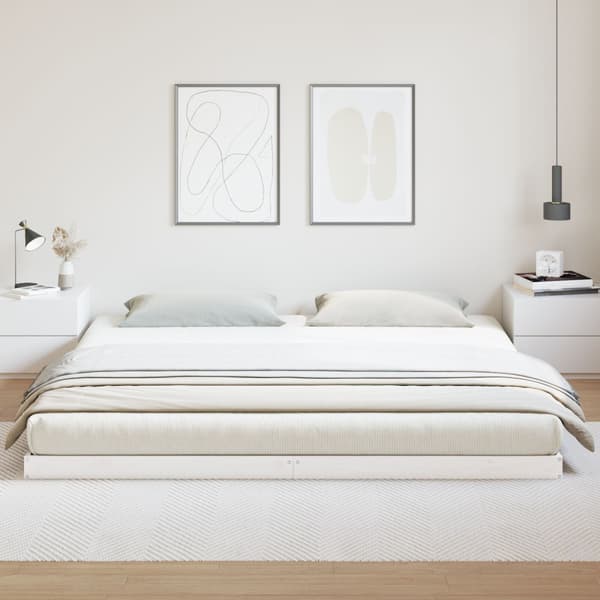 Sängram Vit 180 x 220 cm Massiv furu