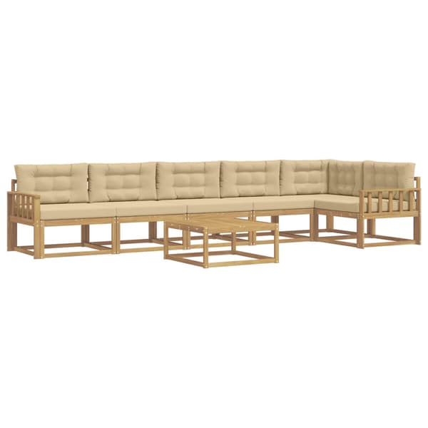 Utomhussoffset 7 pcs Vit och Beige 79 x 79 x 37 cm Polyester