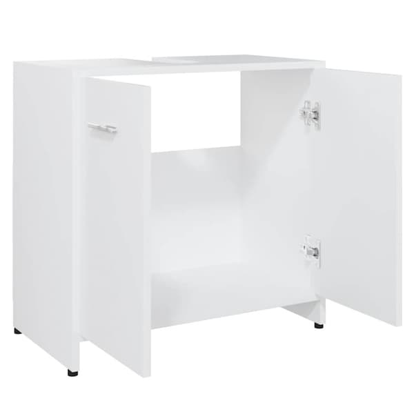 Badrumsskåp vit 60x33x61 cm konstruerat trä