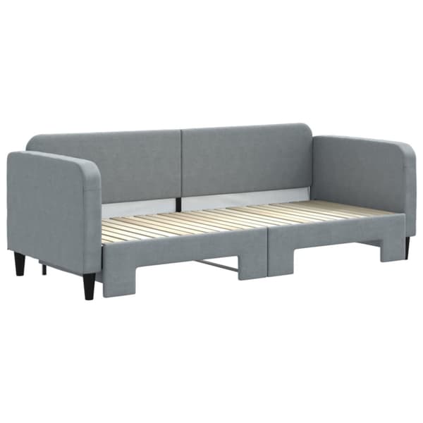 Dagbädd utdragbar ljusgrå 80x200 cm tyg