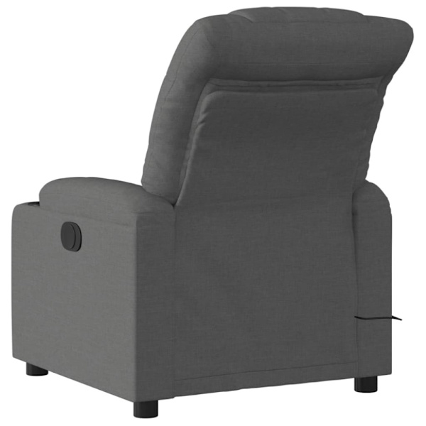 Massagefåtölj mörkgrå tyg