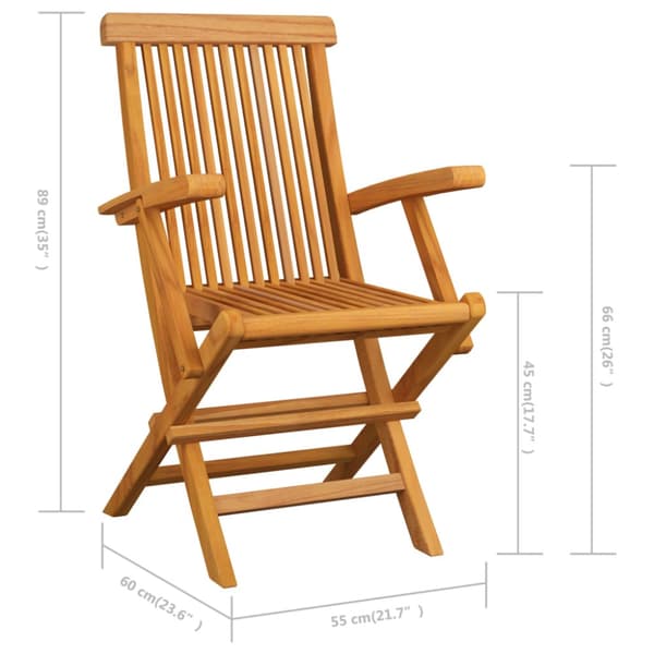 Hopfällbara trädgårdsstolar 6 st massiv teak