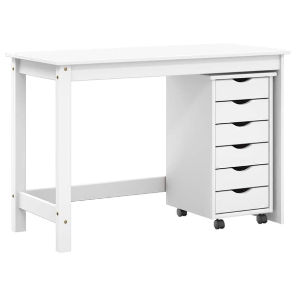 Skrivbord och rullskåpsset MOSS 2 st Vit