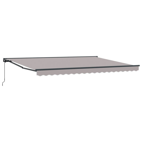 Markisram Ljusgrå 450 × 300 cm Polyester med PU-beläggning
