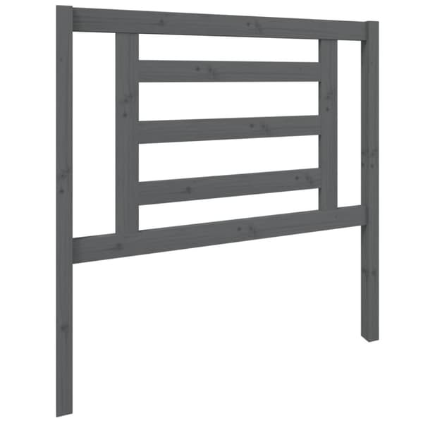 Sänggavel grå 96x4x100 cm massiv furu