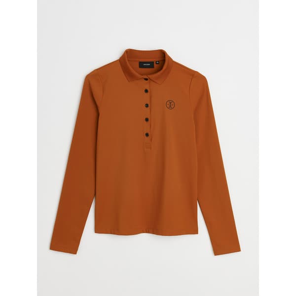 Ylva Långärmad Piké Brun XL Caramel Café