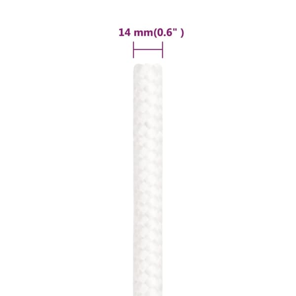 Båtlina helvit 14 mm 50 m polypropylen