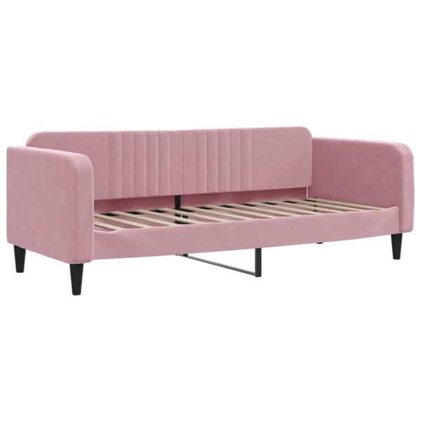 Dagbädd utdragbar med madrasser rosa 80x200 cm sammet