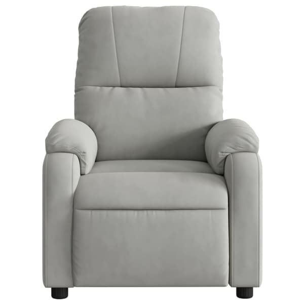 Massagefåtölj ljusgrå mikrofibertyg