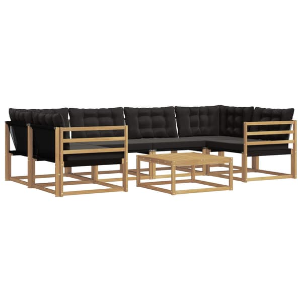 Utomhussoffset 7 pcs Vit och svart 79 x 79 x 37 cm