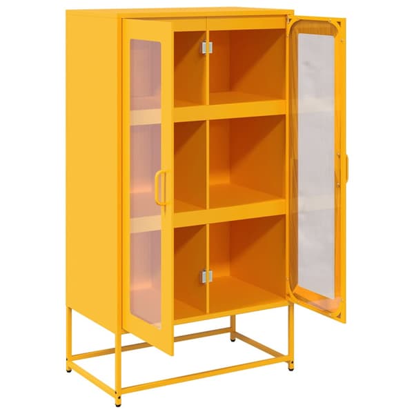 Hög stol senapsgul 68x39x123 cm stål