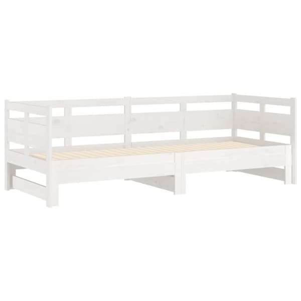Bäddsoffa vit massiv furu 2x(80x200) cm